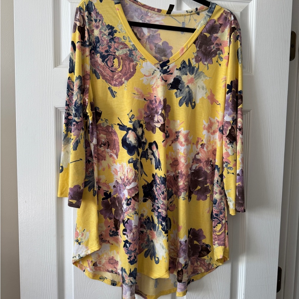 Floral V-Neck Women's Top